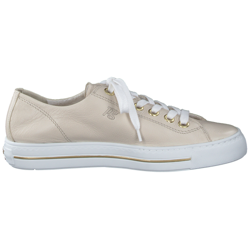 Paul Green Cream & Gold Leather Trainer