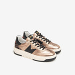 NeroGiardini Gold & Black Leopard Print Trainer