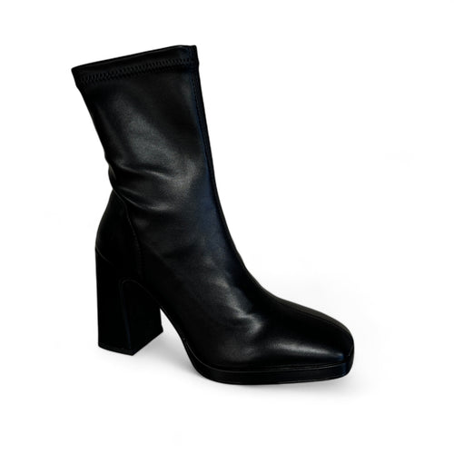 LODI Black leather stretch Sock Boot