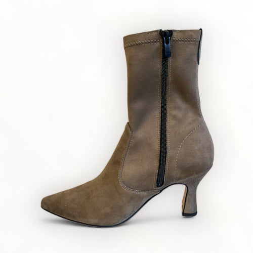 DChicas Taupe Stretch Sock Boot