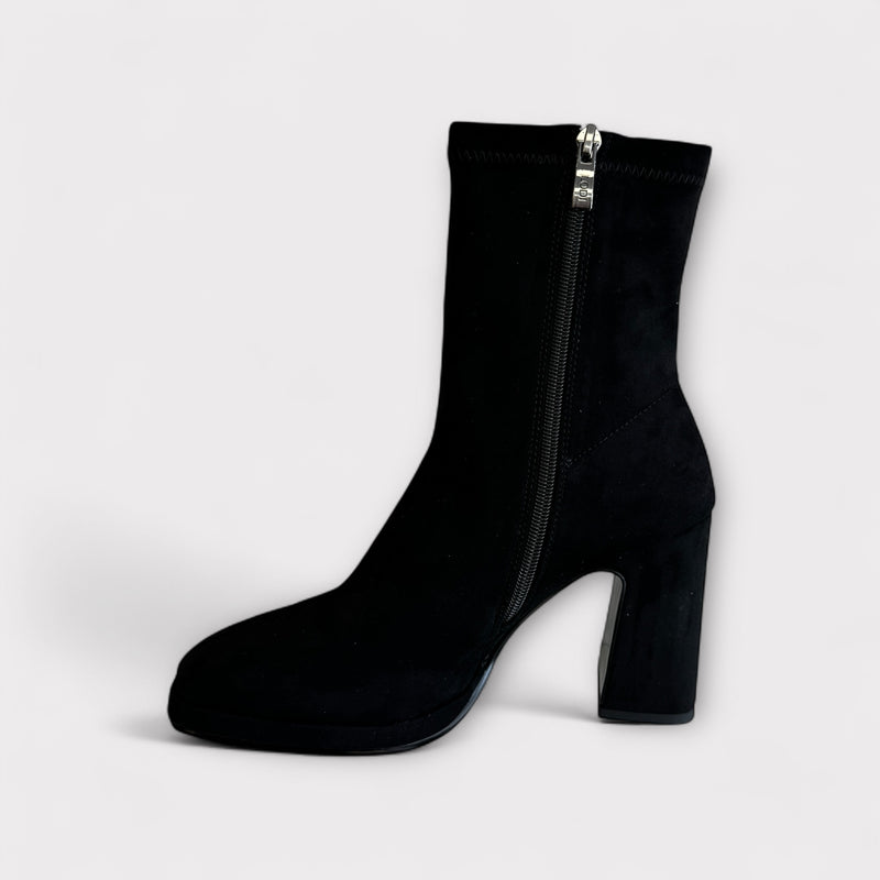 LODI Black Suede Platform Sock Boot