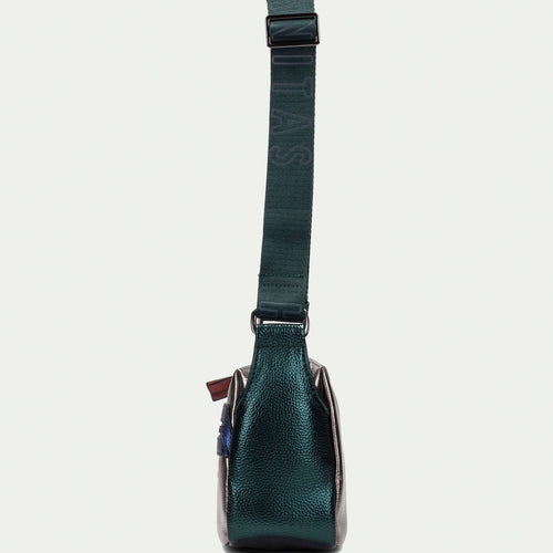 Hispanitas Samba Acero, Navy & Green  Crossbody Bag