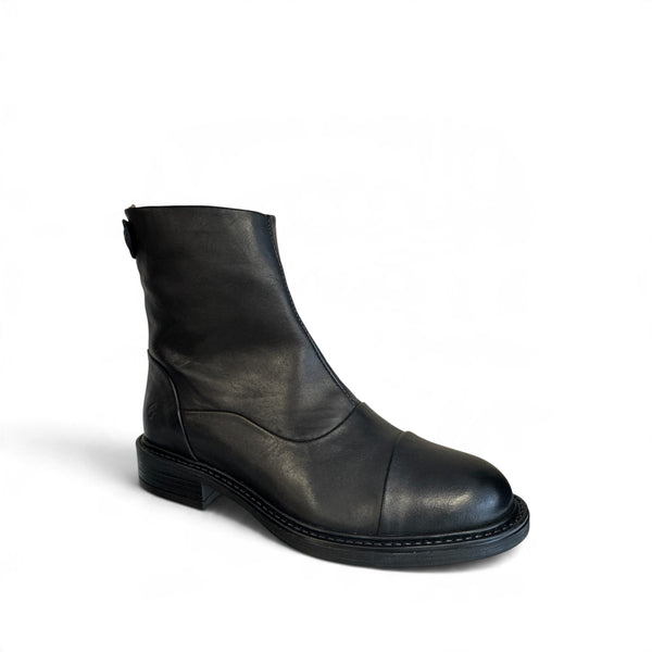 SDC Dahlia Black Leather Ankle Boot