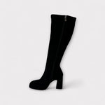 LODI Black Suede Knee High Platform Boot