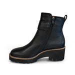 Paul Green Black Leather Wedge Ankle Boot