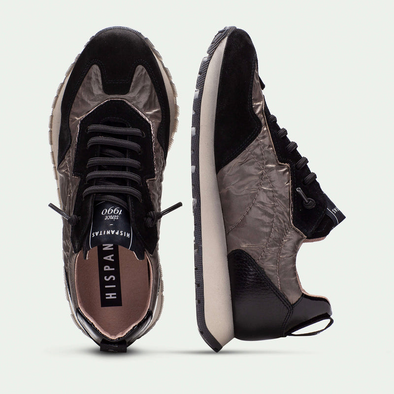 Hispanitas Kansas Black & Taupe Suede Trainer
