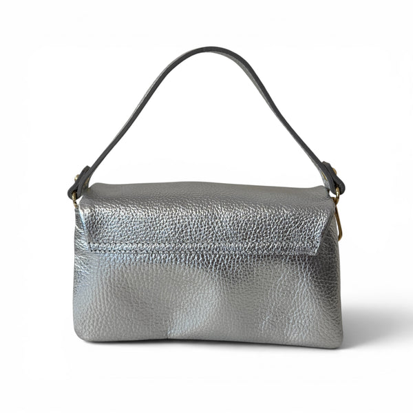 Marco Moreo Julia Silver Top Handle Crossbody Bag