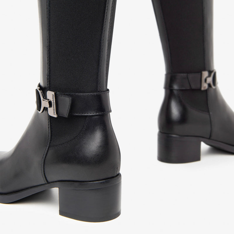 NeroGiardini Black Knee High Leather Boot