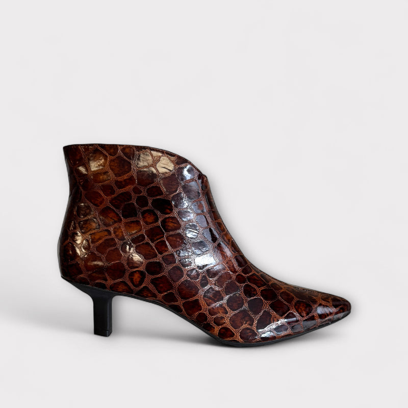 Wonders Flexfit 20 Brown Croc Ankle Boot