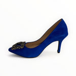 Marian Blue Suede Court Shoe