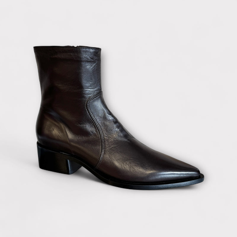 Pomme D’Or Dark Brown Leather Ankle Boots - 3300