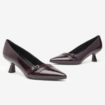 NeroGiardini Burgundy Patent Kitten Heel Shoe