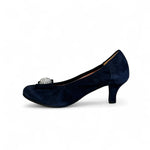 Le Babe Navy Suede Kitten Heel