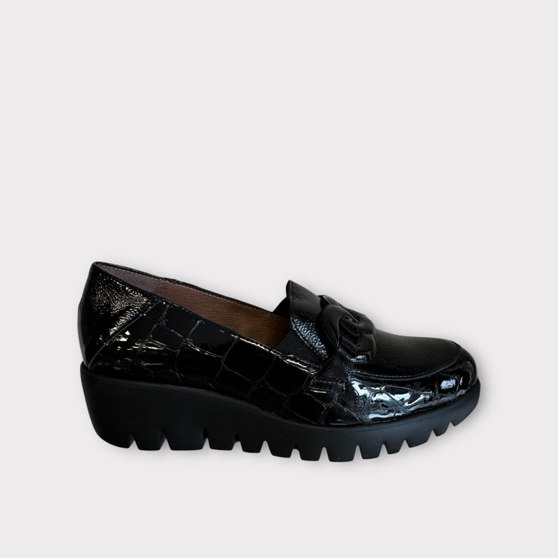 Wonders C-33330 Brisa Black Patent Wedge Shoe