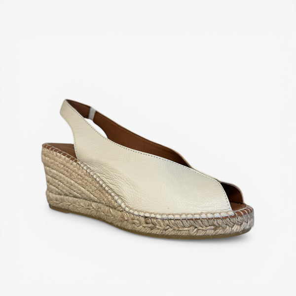 Viguera Cream Peeptoe Espadrille