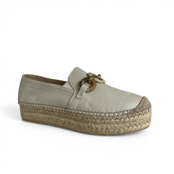 Viguera Yuteflex Cream Platform Espadrille