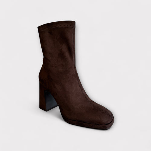 LODI Brown Suede Platform Sock Boot