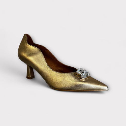 Marian Gold Court Shoe Diamante