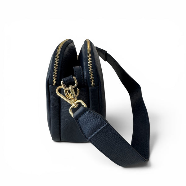 Marco Moreo Coco Navy Leather Crossbody Bag