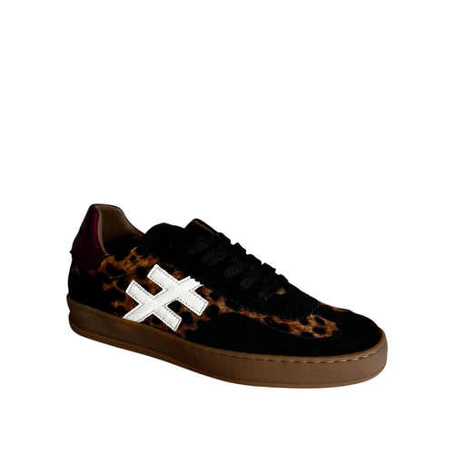Another Trend Black & Leopard Print Trainer