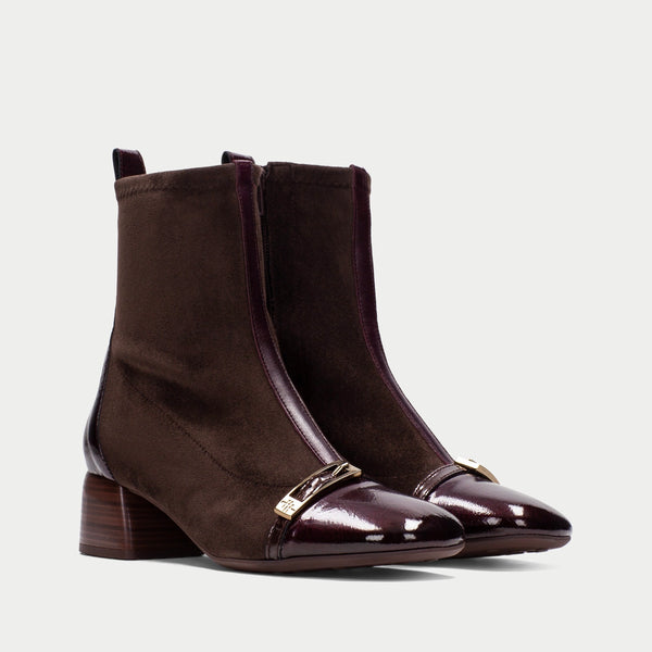 Hispanitas Varsovia Bordo & Brown Ankle Boot