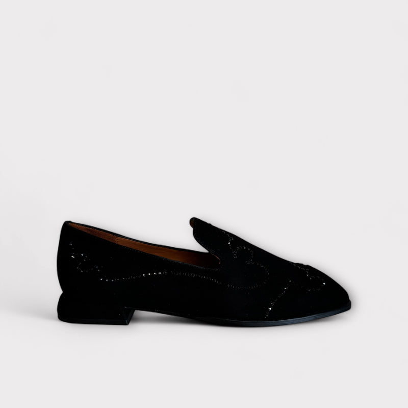 Marian Black Suede Loafer