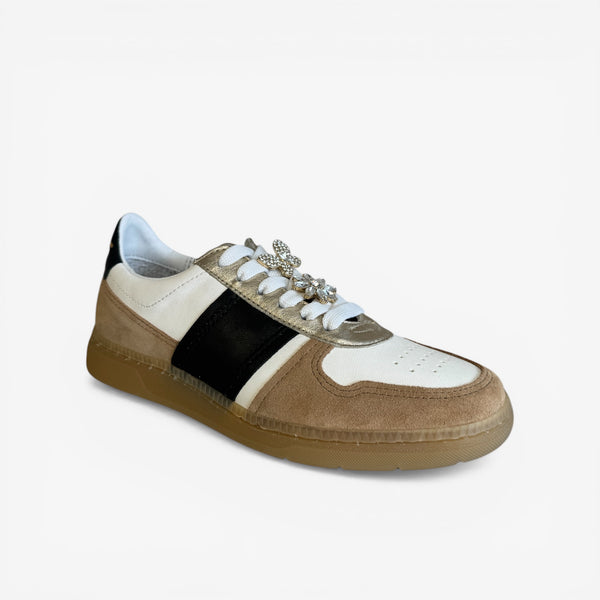 MJUS White & Tan Gumsole Trainer