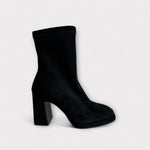 LODI Black Suede Platform Sock Boot