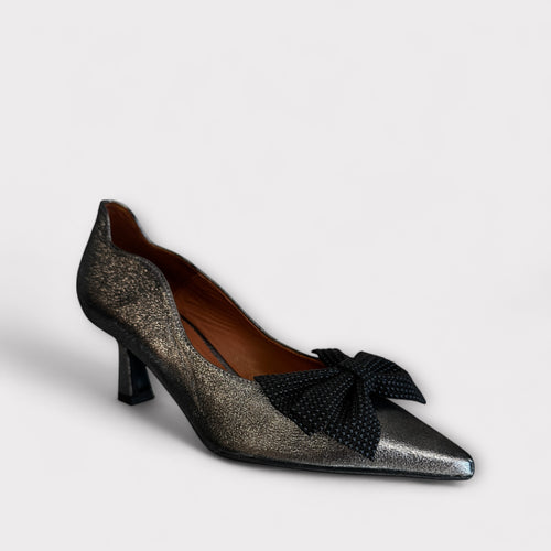 Marian Pewter Leather Court Shoe