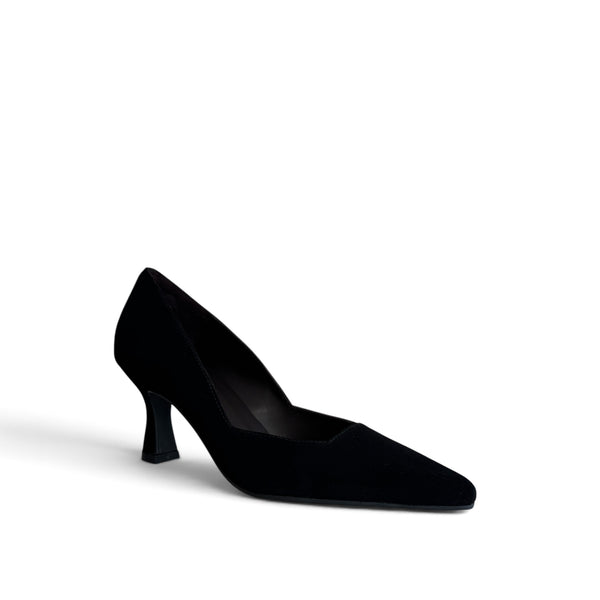 LODI Genius Black Suede Court Shoe