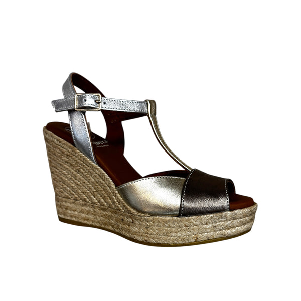 Viguera Gold & Silver Espadrille Sandal
