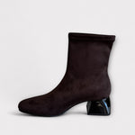 Miss Elastic Brown Stretch Ankle Boot