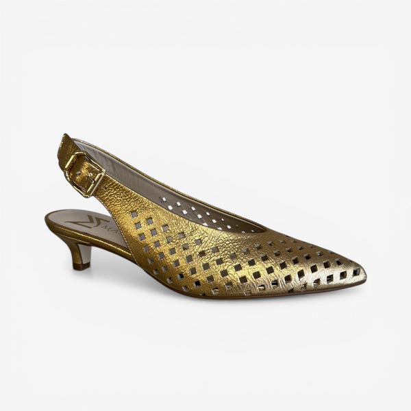 Marian 4405 Metallic Gold Kitten Heel Slingback