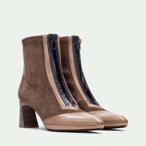 Hispanitas Atlanta Taupe Suede Ankle Boot