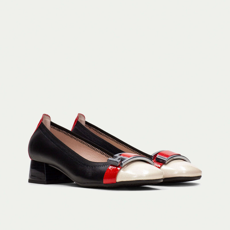 Hispanitas Manila Black, Red Cream Shoe – Lusana Shoe Boutique
