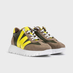 Wonders Meri Khaki & Lime Trainer