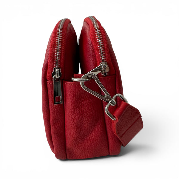 Marco Moreo Coco Red Leather Crossbody Bag