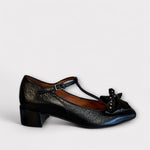 Marian Black Leather Mary Jane with Bow