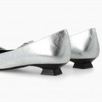 LODI Silver Low Heel Shoes