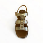 Repo Gold Leather Flat Sandal