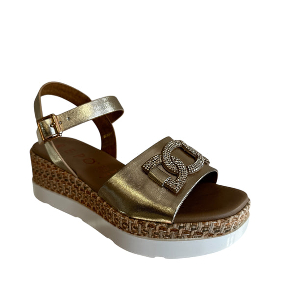 Repo Gold Wedge Sandal (low wedge)