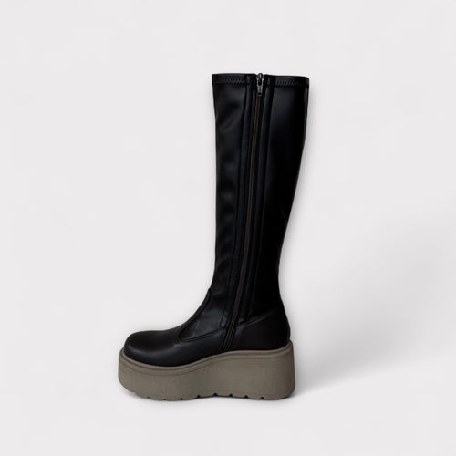 Marco Moreo Brown Leather Wedge Platform Boot
