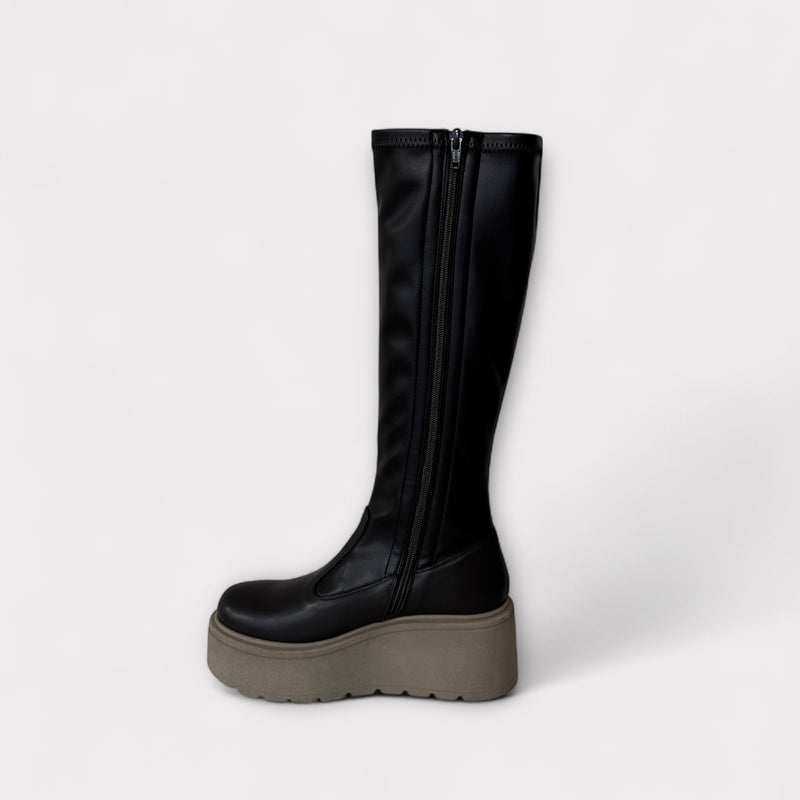 Marco Moreo Brown Leather Wedge Platform Boot