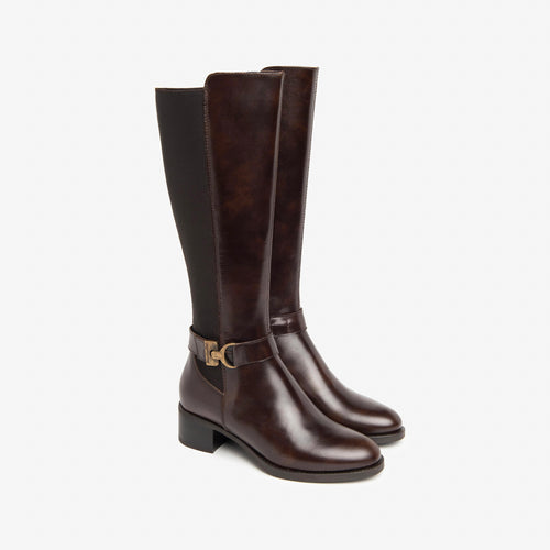 NeroGiardini Chocolate Brown Knee High Leather Boot