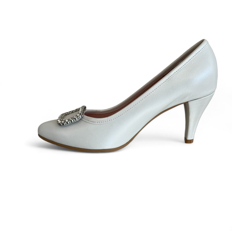 Le Babe Nappa Elegant Bianca Court Shoe