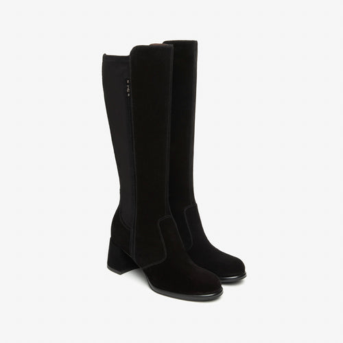 NeroGiardini Black Suede Knee High Boot