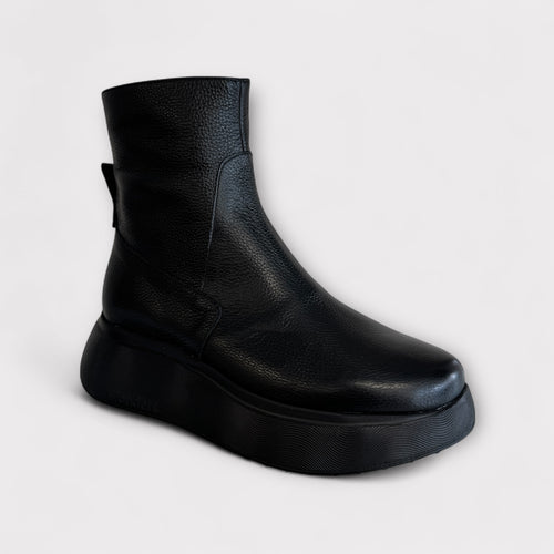 Wonders Sofia Black Wedge Ankle Boot