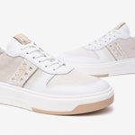 NeroGiardini White & Gold Leather Trainer