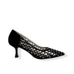 Marian Black Diamanté Suede Shoe