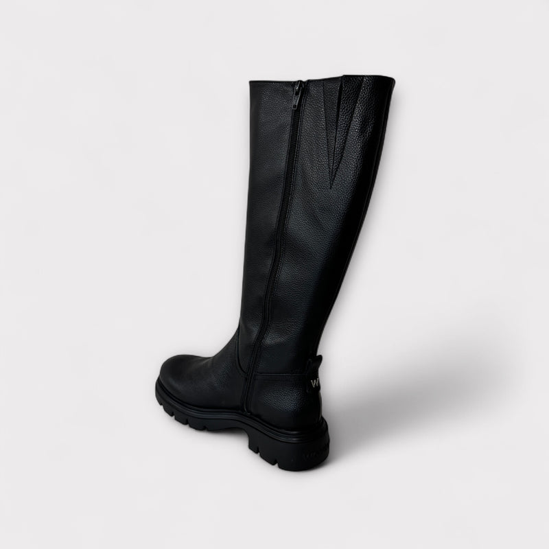 Wonders Bones A-4304 Black Knee High Boot